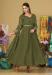 Picture of Georgette Dark Olive Green Anarkali Salwar Kameez