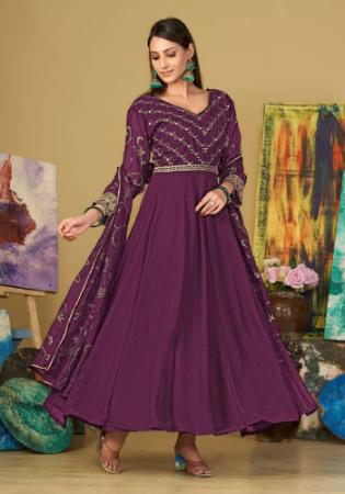 Picture of Fine Georgette Purple Anarkali Salwar Kameez