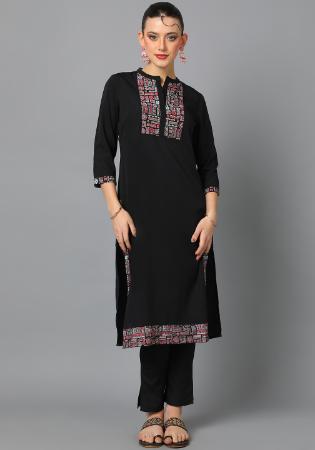 Picture of Alluring Crepe Black Kurtis & Tunic