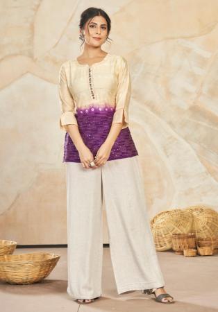 Picture of Beautiful Silk Beige Kurtis & Tunic