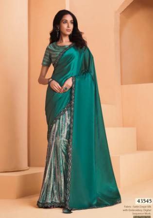 Picture of Appealing Crepe & Satin & Silk Light Sea Green Saree