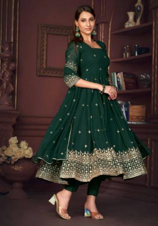 Picture of Sightly Georgette Sea Green Anarkali Salwar Kameez