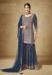 Picture of Chiffon Dark Slate Grey Straight Cut Salwar Kameez