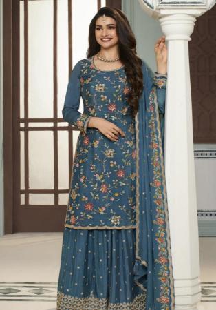 Picture of Radiant Chiffon Grey Straight Cut Salwar Kameez