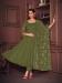 Picture of Georgette Dark Olive Green Anarkali Salwar Kameez