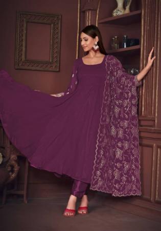 Picture of Fascinating Georgette Purple Anarkali Salwar Kameez