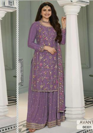 Picture of Sightly Chiffon Dim Gray Straight Cut Salwar Kameez