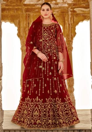 Picture of Taking Net Maroon Readymade Salwar Kameez