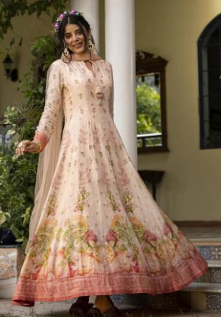 Picture of Ideal Silk Beige Readymade Gown