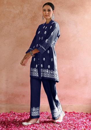 Picture of Fine Rayon Midnight Blue Kurtis & Tunic