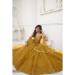 Picture of Excellent Net Dark Golden Rod Lehenga Choli