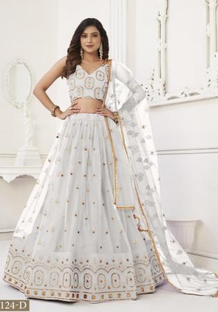 Picture of Stunning Net White Lehenga Choli