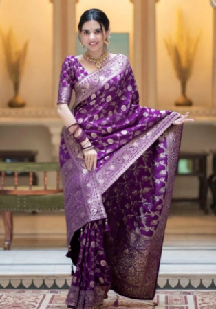 Picture of Exquisite Silk Purple Saree