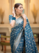 Picture of Well Formed Silk Cadet Blue Saree