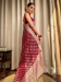 Picture of Well Formed Silk Fire Brick Saree