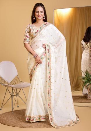 Picture of Superb Organza Off White Saree