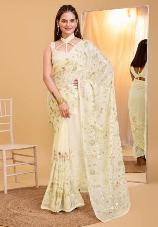 Picture of Excellent Organza Beige Saree