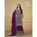 Picture of Georgette Saddle Brown Straight Cut Salwar Kameez