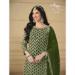 Picture of Georgette Dark Olive Green Straight Cut Salwar Kameez