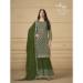 Picture of Georgette Dark Olive Green Straight Cut Salwar Kameez