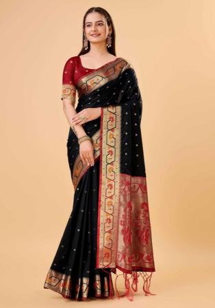 Picture of Magnificent Silk Black Saree