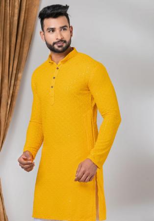 Picture of Resplendent Rayon Orange Kurtas