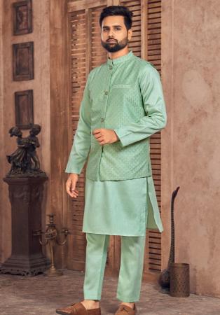 Picture of Radiant Silk Dark Sea Green Kurtas