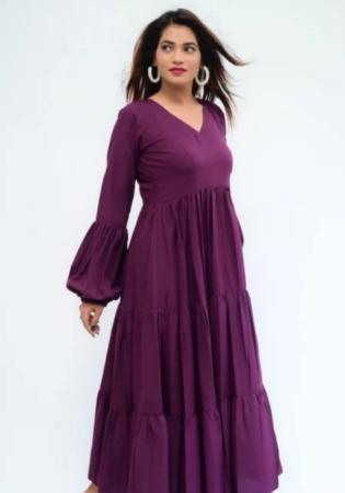 Picture of Beautiful Silk Purple Kurtis & Tunic