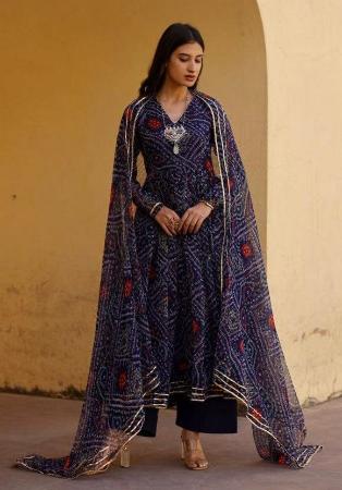 Picture of Georgette Midnight Blue Readymade Salwar Kameez