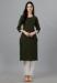 Picture of Pleasing Cotton Dark Olive Green Kurtis & Tunic