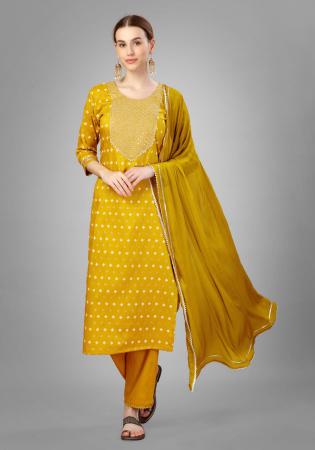 Picture of Stunning Silk Orange Readymade Salwar Kameez