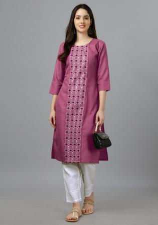 Picture of Well Formed Cotton Indian Red Kurtis & Tunic