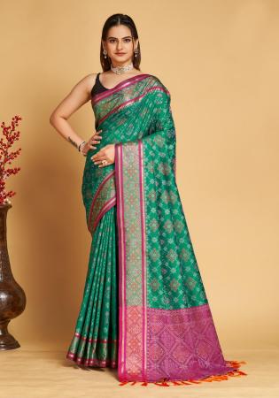 Picture of Ravishing Silk Medium Sea Green Saree