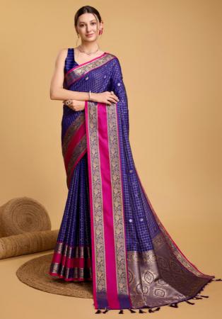 Picture of Bewitching Silk Midnight Blue Saree