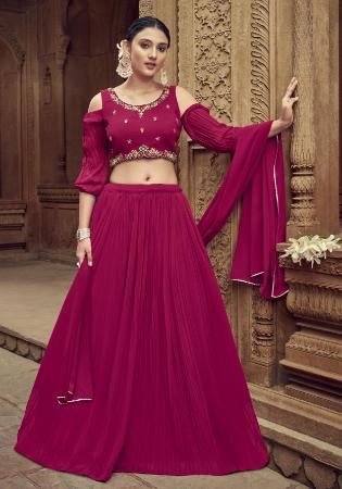 Picture of Resplendent Georgette Dark Red Lehenga Choli