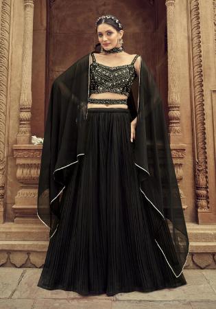 Picture of Elegant Georgette Black Lehenga Choli