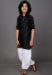 Picture of Classy Silk Black Kids Kurta Pyjama