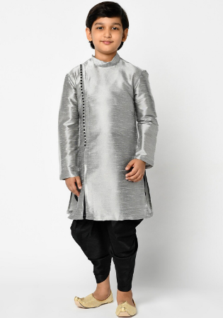 Picture of Appealing Silk Gainsboro Kids Kurta Pyjama