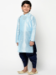 Picture of Nice Silk Light Steel Blue Kids Kurta Pyjama