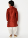 Picture of Elegant Silk Maroon Kids Kurta Pyjama