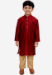 Picture of Magnificent Silk Maroon Kids Kurta Pyjama