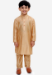 Picture of Ravishing Silk Tan Kids Kurta Pyjama