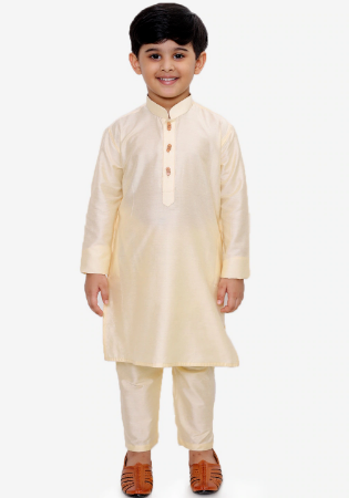 Picture of Stunning Silk Tan Kids Kurta Pyjama