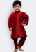 Picture of Magnificent Silk Maroon Kids Kurta Pyjama