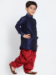 Picture of Admirable Silk Navy Blue Kids Kurta Pyjama