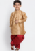 Picture of Enticing Silk Tan Kids Kurta Pyjama