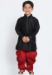 Picture of Graceful Silk Black Kids Kurta Pyjama