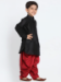 Picture of Graceful Silk Black Kids Kurta Pyjama