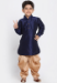 Picture of Amazing Silk Navy Blue Kids Kurta Pyjama