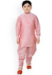 Picture of Pleasing Silk Pink Kids Kurta Pyjama